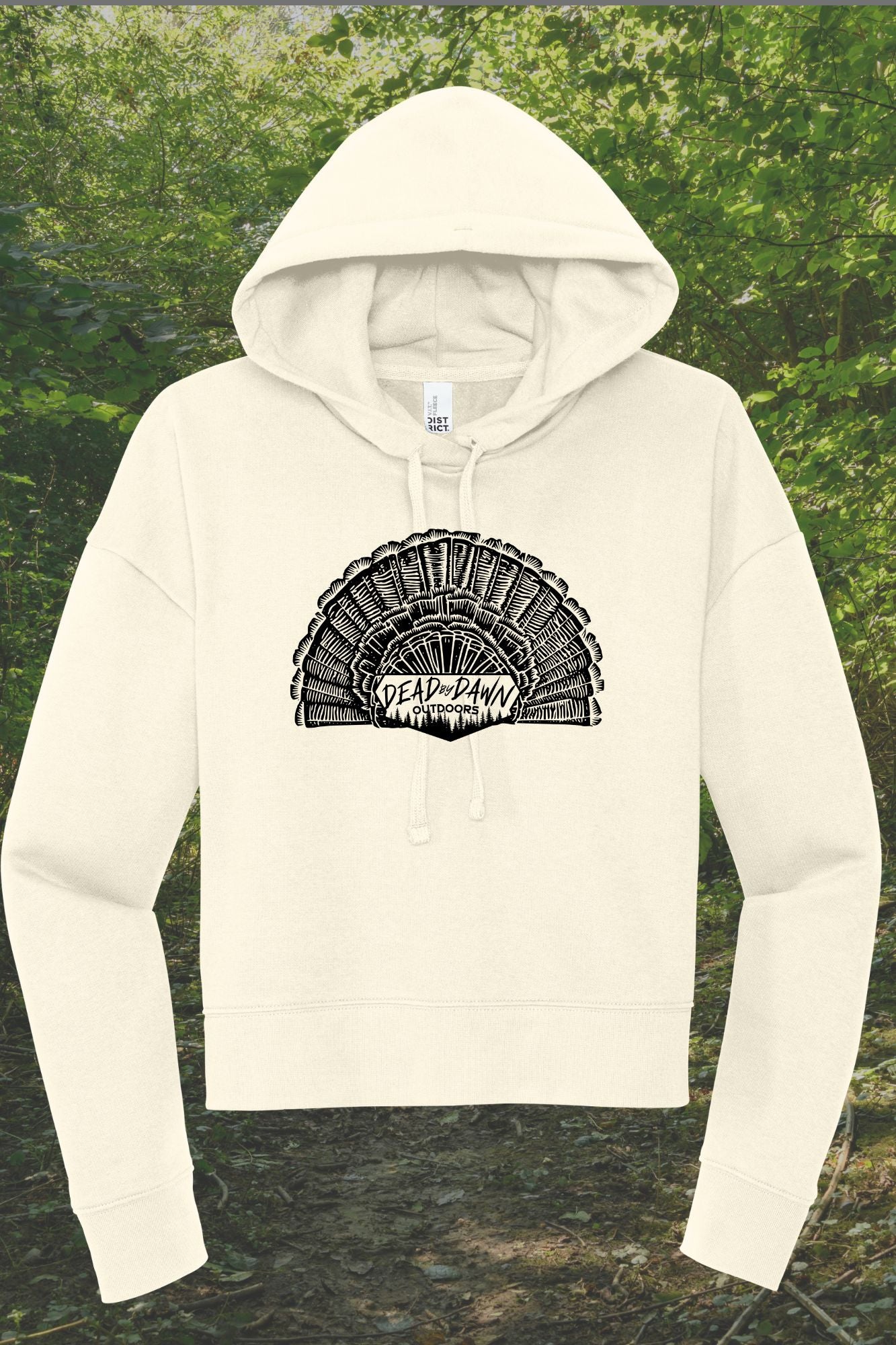 Turkey Fan - crop hoodie gardenia