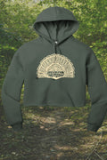 Turkey Fan - crop hoodie mil green